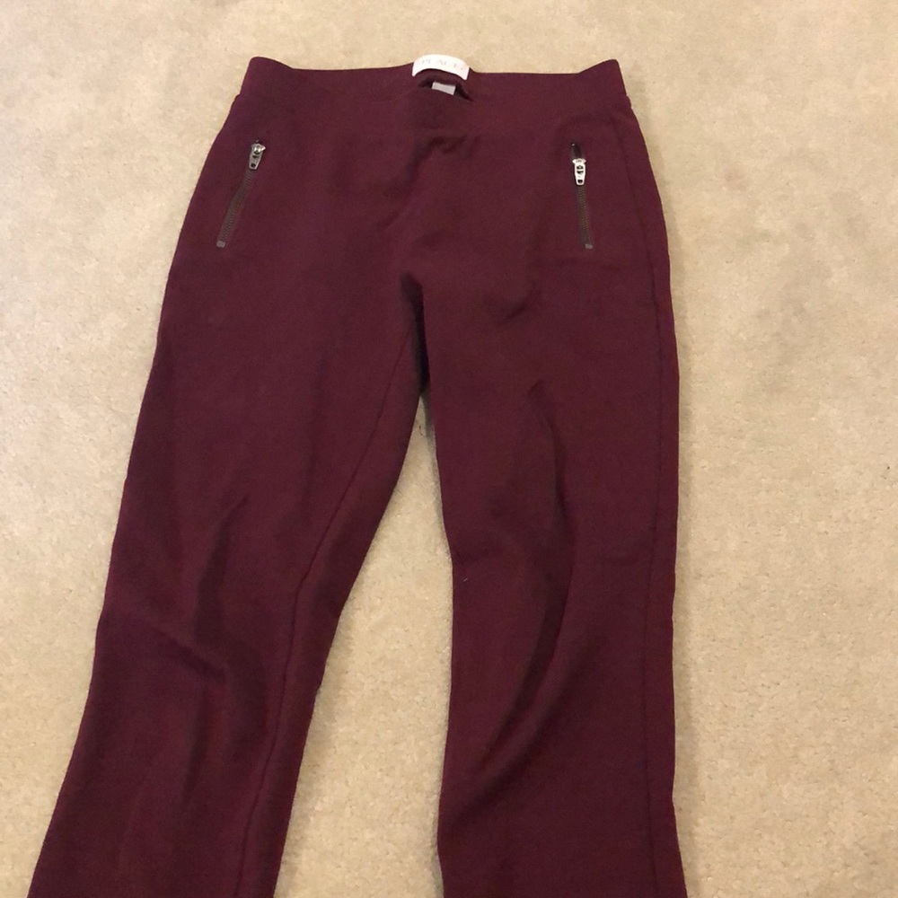 burgundy legging pants